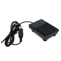 Pédale programmable USB ABS pour jeux et bureau, avec macro personnalisable et flash LED 12V 1A pour PC portable