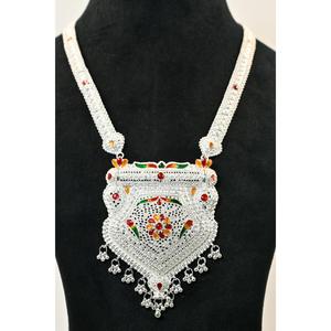 Ethnic Plaster Rani Haar Luxury Geometric Bezel Setting <b>Silver</b> <b>Choker</b> Necklace for Women's Wedding Jewelry - Product Image 1