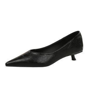 2399 Scarpe con Tacco a Spillo Stile Retrò Professionali per Lavoro e Pendolarismo Comode per Lunghe Permanenze <span class=keywords><strong>in</strong></span> <span class=keywords><strong>Piedi</strong></span> Slip-On Casual Versatili con <span class=keywords><strong>Punta</strong></span> Affusolata - Product Image 1