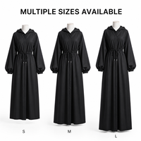 Abaya imperméable sur mesure grande taille avec capuche, manteau d'hiver, robe musulmane française pour femme, vêtements islamiques, ensemble de prière en gros