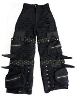 Jeans en denim personnalisés pour hommes, style rétro hip-hop streetwear, effet torché, déchirés, avec rivets, vêtements pour hommes grande taille, pantalon cargo à jambes larges