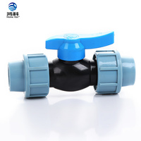 Válvula de Bola de PVC y PE para Tubería de Agua PN16 1/2"-4" Doble Unión Control Neumático OEM Personalizable Accesorio de Compresión de PP