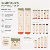 Chaussettes imprimées numériques à 360 degrés sans couture, personnalisables avec n'importe quel motif, en coton, bambou, nylon, polyester, laine mérinos