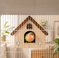 Nichoir suspendu en bois, décoration de jardin extérieure, cabane en bois pour colibris, cabane de repos transfrontalière pour oiseaux, cage à oiseaux
