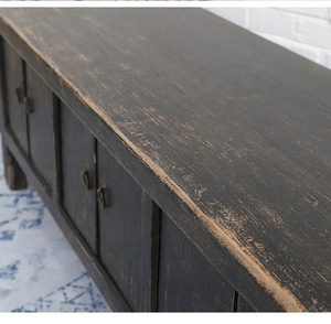 Meubles chinois antiques de 6 portes, vente en gros, d'usine, Design de meuble TV noir, Shabby et Chic