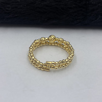 Au750 18k Or Mariage Marque Anneaux Manufacture Vente Directe Haute Lustre Perles Conception Deux Anneaux Ronds À Ressort