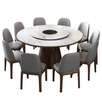 Ensemble table et chaises de salle à manger en bois massif ardoise pour usage domestique, table ronde, table de salle à manger moderne simple multifonctionnelle