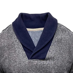 Sweat-shirts décontractés pour hommes à <span class=keywords><strong>col</strong></span> châle avec empiècements aux coudes et manches longues - Product Image 3