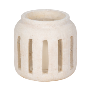 Lanterne décorative ronde, porte-bougie hurricane avec design à lattes ouvertes, support de bougie pilier contemporain - Product Image 2