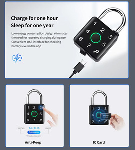 Candado Inteligente Electrónico con Huella Dactilar Biométrica, Combinación Digital, Aleación de Zinc y Acero Inoxidable, Bluetooth Tuya, de Seguridad - Product Image 4