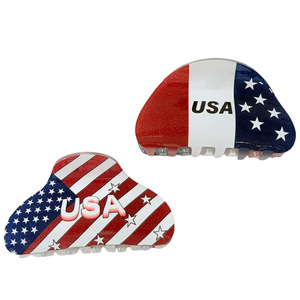 Cadeaux patriotiques pour la fête de l'Indépendance, accessoires pour cheveux personnalisés, pinces à cheveux rectangulaires antidérapantes imprimées du drapeau américain du 4 juillet - Product Image 5