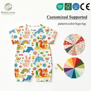 Babylovey Tutina Personalizzata in Morbido Bambù per Neonati, Pigiama con Bottoni, Abbigliamento per Neonati con Stampa Floreale, Body con Pantaloncini - Product Image 5