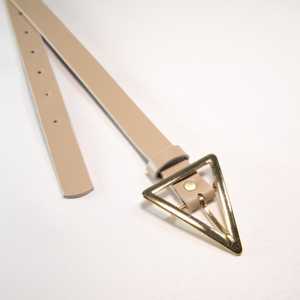 Ceinture pour femme avec boucle triangulaire dorée, style décontracté, placage en alliage - Product Image 3