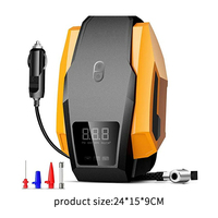 Mini compresseur d'air portable noir 12V ABS avec manomètre numérique pour gonflage de pneus