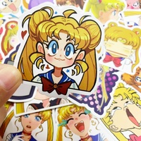 50 Pegatinas de Sailor Moon, Anime de Dibujos Animados, para Niñas, para Cuadernos, Mesas, Maletas, Computadoras Portátiles, Patinetas, Teléfonos