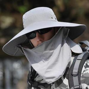 Sombrero de sol de ala ancha con solapa para el cuello, malla transpirable, ajustable, para viajes de verano al aire libre, protección solar, sombrero tipo pescador unisex para adultos - Product Image 1