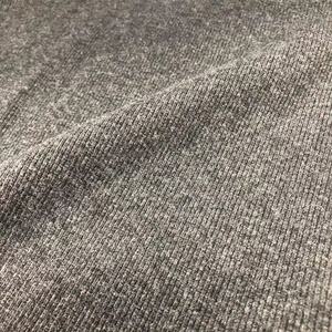 Tela de Punto para Prendas, 57% Algodón, 38% Poliéster, 5% Elastano, Elástica, Gris Oscuro Melange, CVC, Tela de Canalé para Cuellos y Puños de Ropa - Product Image 5