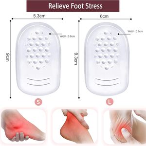 4 Pcs Coussinets de talon en gel pour le sport Support en <span class=keywords><strong>silicone</strong></span> confortable pour la fasciite plantaire Éperon osseux <span class=keywords><strong>Tendinite</strong></span> d'Achille Talon arrière lavable - Product Image 2