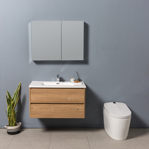 Proveedor de muebles para el hogar pequeño baño ahorrador de espacio gabinetes de la vanidad con espejo de luz LED - Product Image 6