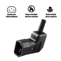 Prise d'alimentation industrielle réutilisable à angle droit LZ-14-T1 IEC 320 C14 10A 250V 90 degrés Connecteur de câble mâle TUV KC CE