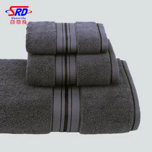 Custom Luxury 100% Cotton Black Bath Hand Face Gym Hair Clean Salon Towels Pink Blue White Dark Light Grey Cotton Bath Towels
