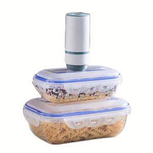 Reusable Leak Proof Lunch Bento Boxs Kitchen Refrigerator Plastic Vacuum Airtight Food Storage <b>Containers</b> With Lock Lid and Pump - Product Image 2