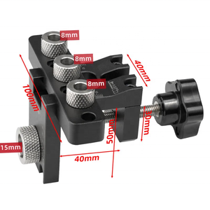 3 in 1 Industrial Aluminum Alloy Woodworking Doweling Jig Kit <b>Drill</b> <b>Guide</b> Locator Adjustable Doweling Position Hole Puncher ODM - Product Image 3