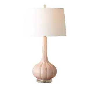 pumpkin crystal base light pink/green ceramics lamp table for decor lights fixtures