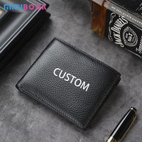 Dompet kulit asli pria ultra tipis, dompet bisnis kulit sapi lapisan pertama Sederhana anti Maling