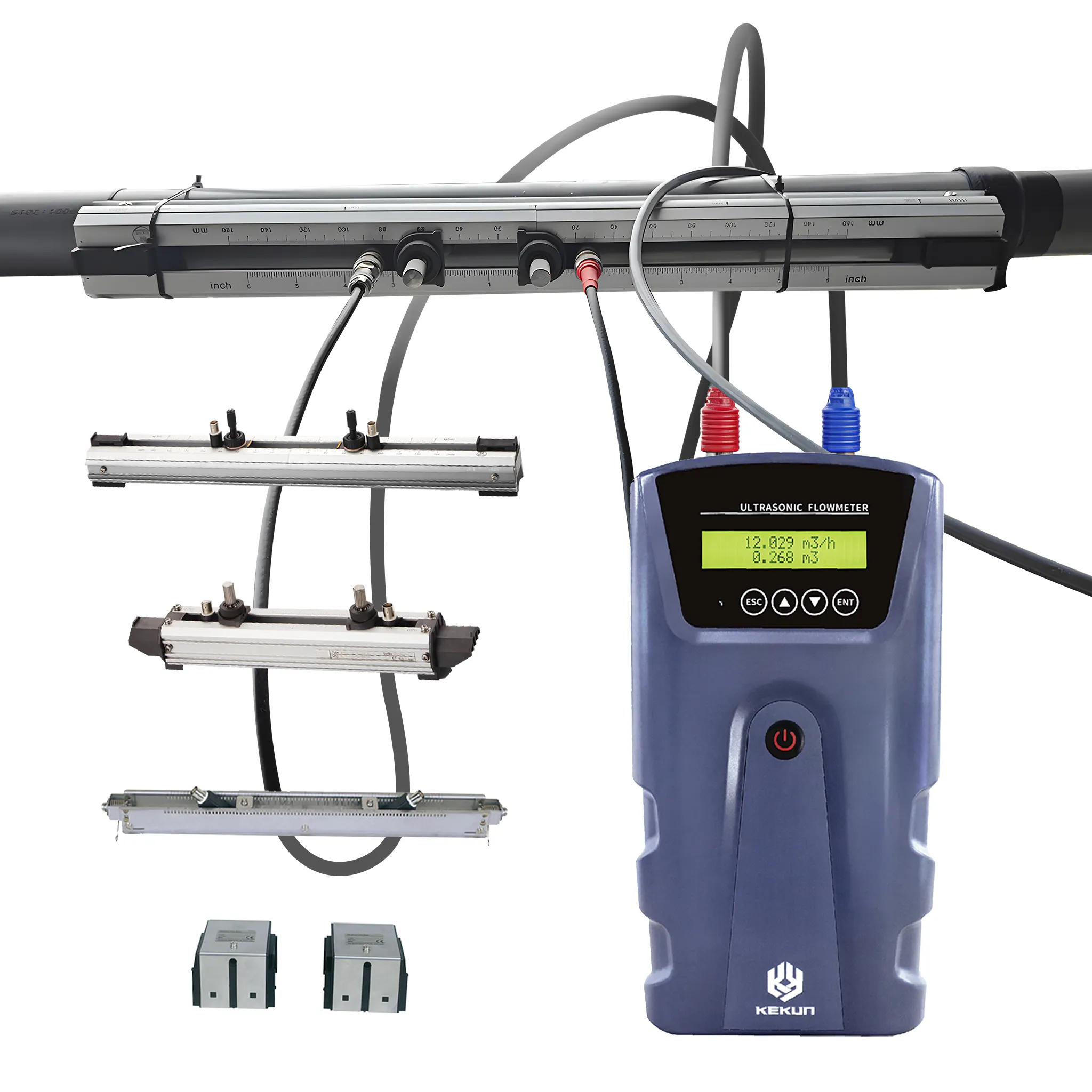 13 mm~6000 mm tragbares Hand-Durchflussmessgerät Ultraschall-Flussmittel-Zähler Tragbares Ultraschall-Wasser-Durchflussmessgerät