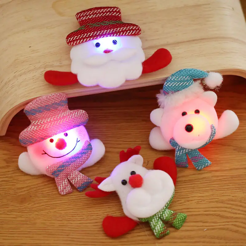 Kerst Cartoon Broche kinderen Gift Kerst LED Light Badge