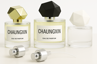 Bouteille de distributeur de parfum en verre cylindrique de 100ml couvercle irrégulier 30ml 50ml presse vaporisateur vide bouteille de parfum pompe pulvérisateur étanchéité