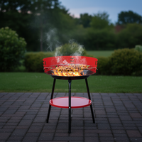 Barbecue portable en acier de 14 pouces, mini four à charbon de bois pour pique-niques et fêtes en plein air, barbecue pliable pour le camping