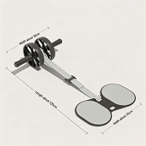 Nuevo Rodillo Abdominal de Doble Rueda <span class=keywords><strong>con</strong></span> Banda Elástica y Rodillera, Equipo de Fitness <span class=keywords><strong>para</strong></span> el Hogar <span class=keywords><strong>para</strong></span> Entrenamiento Abdominal y Pérdida de Grasa - Product Image 1