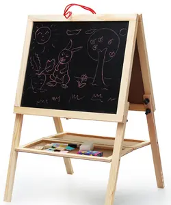 자기 접이식 작은 드로잉 보드 나무 아이 이젤 높은 품질 교육 장난감 어린이 칠판