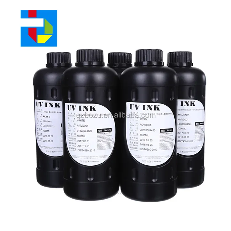 Bozu 6 Colors UV Ink Soft Hard UV Print Ink Price For Printer For Epson 1390 TX800 L800 Printing on PVC and Glass Sheet