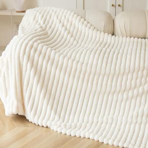 Tùy Chỉnh Sọc Phong Cách Fluffy Minky Khác Ấm Áp Mềm Mại Hai Lớp Bán Buôn Giường Sang Trọng Sang Trọng Thỏ Giả Lông Thú Chăn Ném - Product Image 2