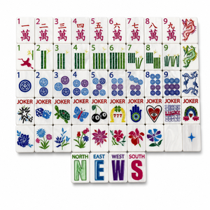 Exquises tuiles de mahjong américaines durables en acrylique, symboles porte-bonheur, perle, joker, vent, fleur, dragon, ensemble de 160 pièces, sur mesure pour 4 joueurs - Product Image 5