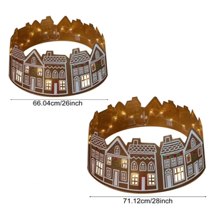 Decoraciones para Árboles de Navidad, Decoración para la Base del Árbol con Diseño de Casa de Jengibre, Decoración para Fiestas Familiares, Falda para Árbol de Año Nuevo, PVC - Product Image 6