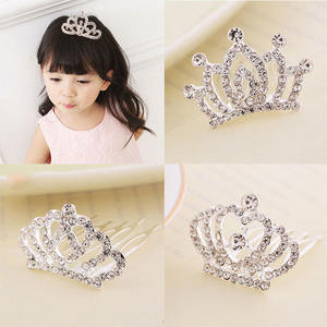 Diadema di cristallo personalizzato ragazze principessa diadema accessori Costume Mini diadema strass e corona con pettine - Product Image 2