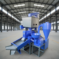 Usine de rizerie entièrement automatique 5-en-1 avec dépoussiéreur cyclonique, machine de décorticage de riz combinée électrique et diesel à double alimentation, petite taille
