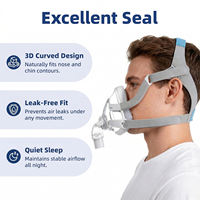 1/2 masques faciaux complets CPAP en silicone avec coussinets en mousse anti-fuite, confortables, de remplacement pour le type F20-01, pour l'apnée du sommeil, usage domestique uniquement