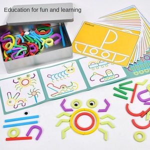 Éducation précoce <span class=keywords><strong>Maternelle</strong></span> Jigsaw Puzzle <span class=keywords><strong>Jeux</strong></span> Lignes créatives magnétiques Blocs de construction pour l'entraînement à la concentration des enfants - Product Image 5