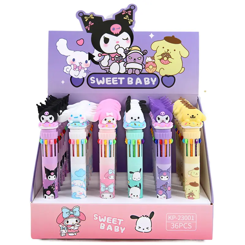 FC 36pcs/box Multi-color Pen Cute Cartoon Student Stationery Kulomi Ballpoint 10 color Neutral Pen