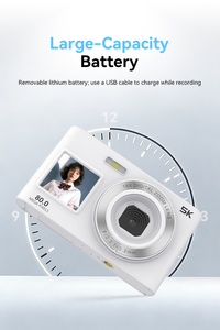 กล้องดิจิตอล OEM ขายส่งจำนวนมาก ราคาถูก 5k กล้องมิเรอร์เลสขนาดกะทัดรัด สำหรับวีล็อก ซูม 18 เท่า ถ่ายภาพ/วิดีโอ ด้านหน้า/ด้านหลัง เหมาะสำหรับงานออฟฟิศ ดีไซน์เนอร์ - Product Image 3