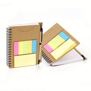 Cuaderno Promocional con Cubierta Kraft, Logotipo Personalizado, Mini Bloc de Notas Adhesivas con Bolígrafo, Material Escolar - Product Image 4