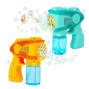 5穴漏れ防止液体ウォーターバブルブロワーマシン新しいデザイン自動バブルガンおもちゃ夏の屋外石鹸おもちゃ音楽付き