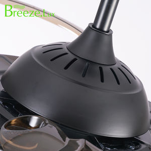 42-Inch <b>Black</b> Metal Iron Lampshade LED Ceiling Fan <b>Light</b> with Remote Control for Living Room & Dining Room - Product Image 4