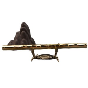 Soporte para bolígrafos con forma de cangrejo de latón, diseño de bambú, estilo chino, adorno artesanal de metal para decoración de escritorio de caligrafía - Product Image 5