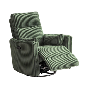 360 स्विवेल समायोज्य रेक्लियर चेयर आधुनिक कॉर्डरॉय ग्लाइडर के साथ 2 उच्च बैक वयस्क अवकाश ठोस लकड़ी के तकिए के साथ लिविंग रूम के लिए - Product Image 1